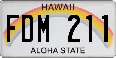 HI license plate FDM211