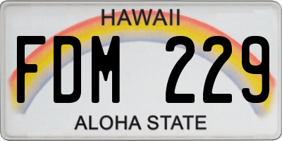 HI license plate FDM229