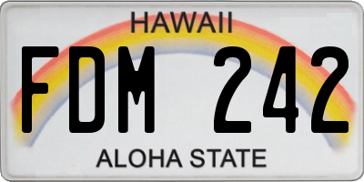 HI license plate FDM242