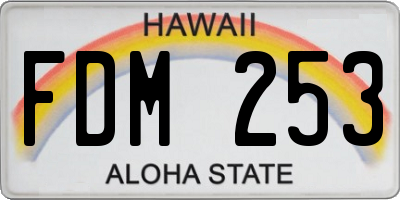 HI license plate FDM253