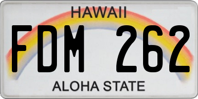 HI license plate FDM262