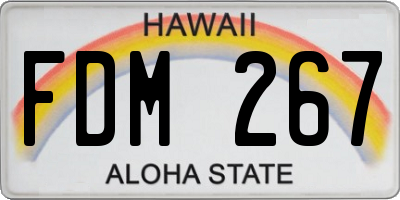 HI license plate FDM267