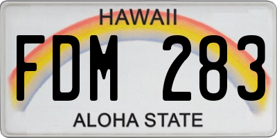 HI license plate FDM283