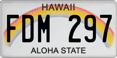 HI license plate FDM297