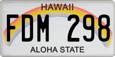 HI license plate FDM298