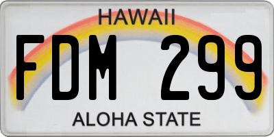 HI license plate FDM299