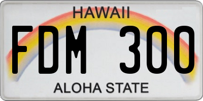 HI license plate FDM300