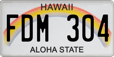 HI license plate FDM304
