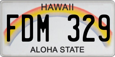 HI license plate FDM329