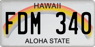 HI license plate FDM340