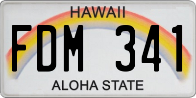 HI license plate FDM341