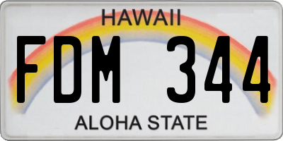 HI license plate FDM344