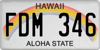 HI license plate FDM346