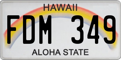 HI license plate FDM349