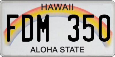 HI license plate FDM350