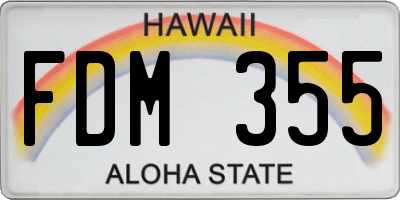 HI license plate FDM355