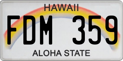 HI license plate FDM359