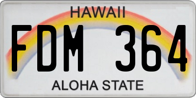 HI license plate FDM364