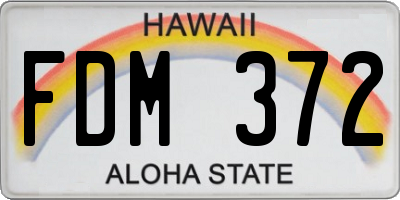 HI license plate FDM372