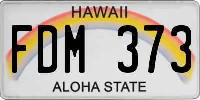 HI license plate FDM373