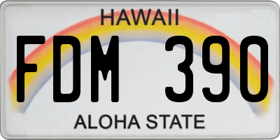 HI license plate FDM390