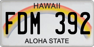 HI license plate FDM392