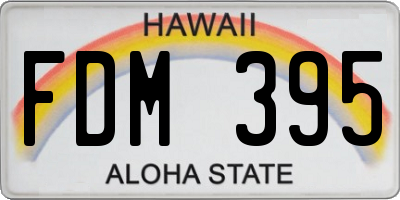 HI license plate FDM395