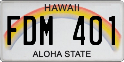 HI license plate FDM401