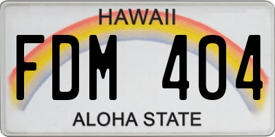 HI license plate FDM404