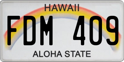 HI license plate FDM409