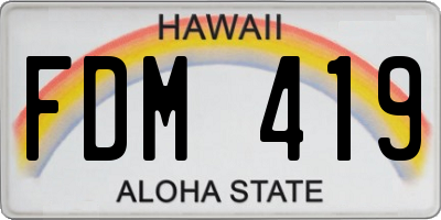 HI license plate FDM419
