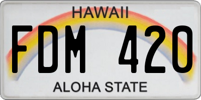 HI license plate FDM420