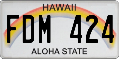 HI license plate FDM424