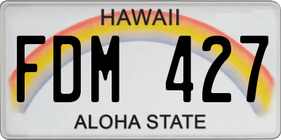 HI license plate FDM427