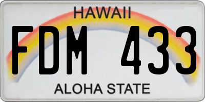 HI license plate FDM433