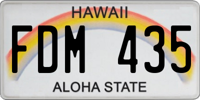 HI license plate FDM435