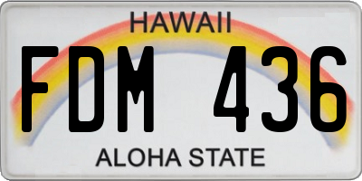 HI license plate FDM436