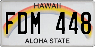 HI license plate FDM448