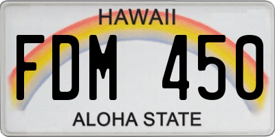 HI license plate FDM450