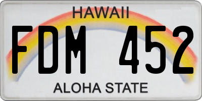 HI license plate FDM452