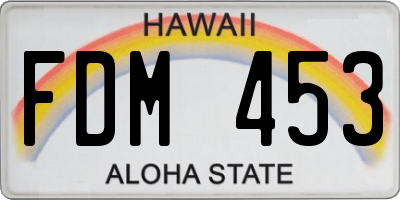 HI license plate FDM453