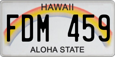 HI license plate FDM459
