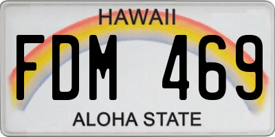 HI license plate FDM469