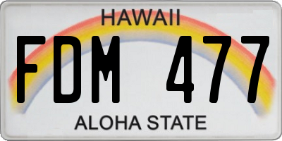 HI license plate FDM477