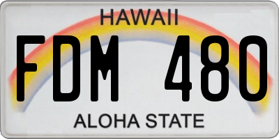 HI license plate FDM480