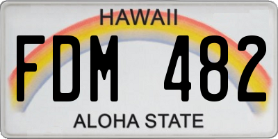 HI license plate FDM482