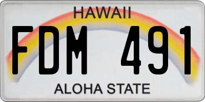 HI license plate FDM491