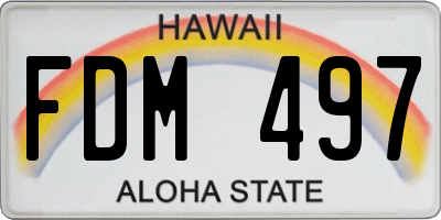 HI license plate FDM497