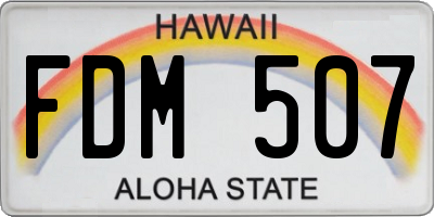 HI license plate FDM507