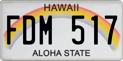 HI license plate FDM517
